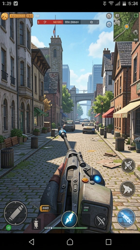 naga1001 - Screenshot menunjukkan karakter utama dengan latar belakang dunia fantasi.